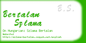 bertalan szlama business card